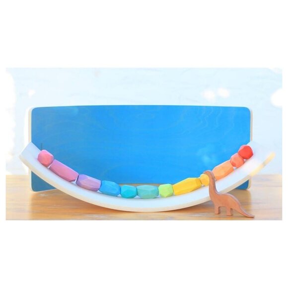 NWT Ocamora Wooden Toys Rainbow Stones/Teniques - 12 Pieces - Picture 6 of 7